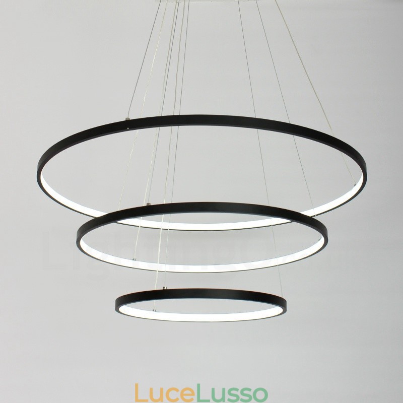 Lampada a sospensione dimmerabile con telecomando Design moderno Tre anelli