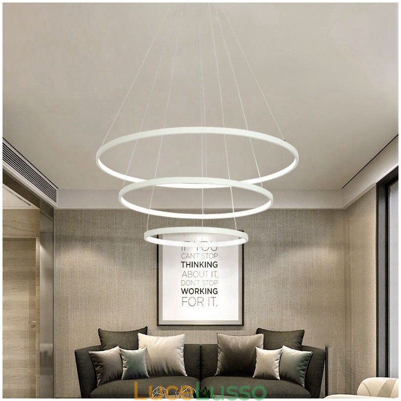 Lampada a sospensione dimmerabile con telecomando Design moderno Tre anelli