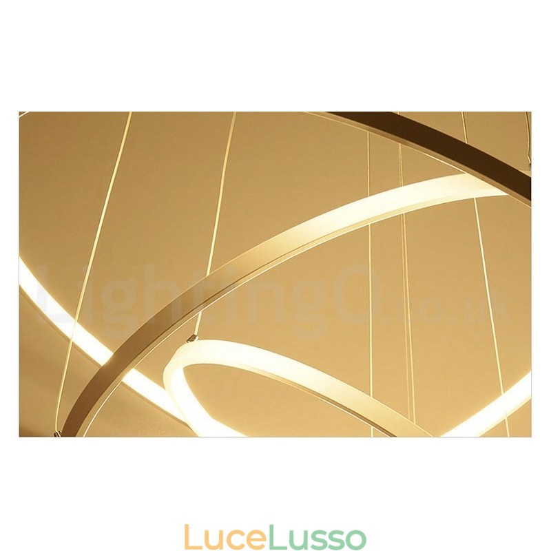 Lampada a sospensione dimmerabile con telecomando Design moderno Tre anelli