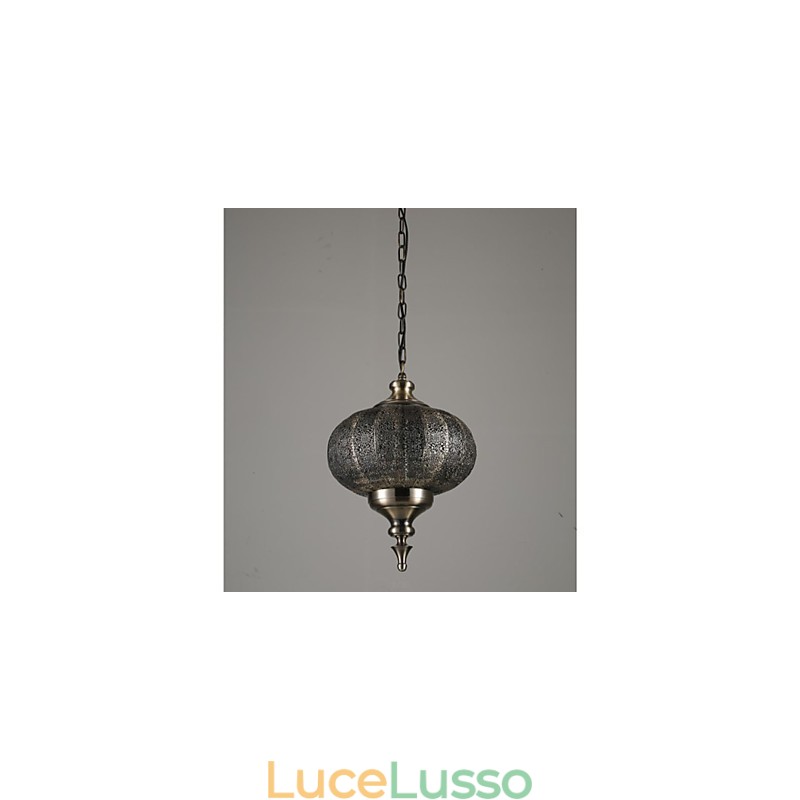 Lampadario retrò in ferro cavo a mano del sud-est asiatico