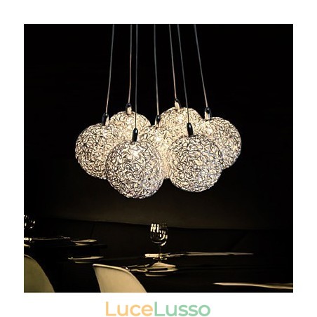 Lampada a sospensione moderna a 7 luci, arredamento per la casa, lampada a sospensione decorativa in alluminio Lampada a sospensione moderna a 7 luci, arredamento per la casa, lampada a sospensione decorativa in alluminio