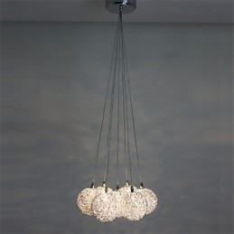 Lampada a sospensione moderna a 7 luci, arredamento per la casa, lampada a sospensione decorativa in alluminio