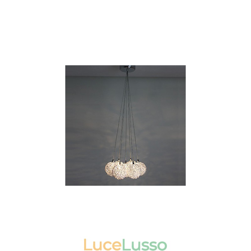 Lampada a sospensione moderna a 7 luci, arredamento per la casa, lampada a sospensione decorativa in alluminio