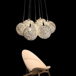 Lampada a sospensione moderna a 7 luci, arredamento per la casa, lampada a sospensione decorativa in alluminio