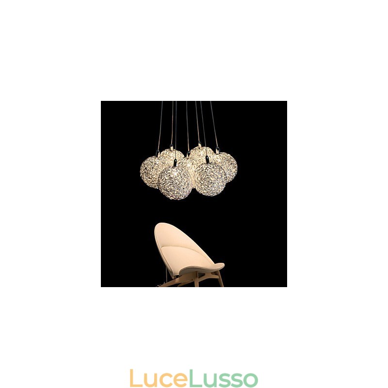 Lampada a sospensione moderna a 7 luci, arredamento per la casa, lampada a sospensione decorativa in alluminio