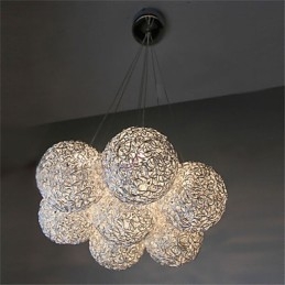 Lampada a sospensione moderna a 7 luci, arredamento per la casa, lampada a sospensione decorativa in alluminio