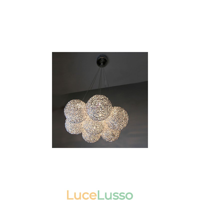 Lampada a sospensione moderna a 7 luci, arredamento per la casa, lampada a sospensione decorativa in alluminio