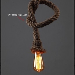 1 luce fai da te arte corda di canapa luce lampadario creativo corda di canapa