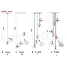 Lampada a sospensione a sfera di cristallo Meteorer Stage di Creative Engineering