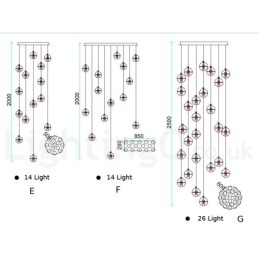 Lampada a sospensione a sfera di cristallo Meteorer Stage di Creative Engineering