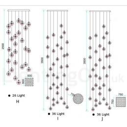 Lampada a sospensione a sfera di cristallo Meteorer Stage di Creative Engineering