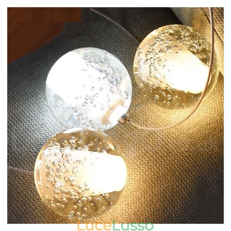Lampada a sospensione a sfera di cristallo Meteorer Stage di Creative Engineering