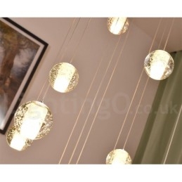 Lampada a sospensione a sfera di cristallo Meteorer Stage di Creative Engineering