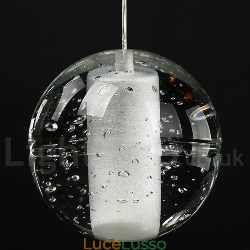 Lampada a sospensione a sfera di cristallo Meteorer Stage di Creative Engineering