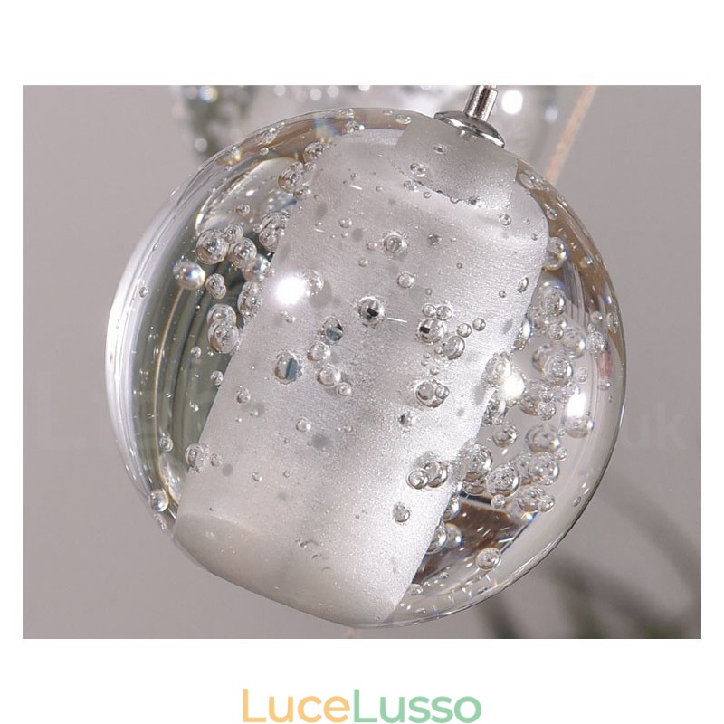 Lampada a sospensione a sfera di cristallo Meteorer Stage di Creative Engineering