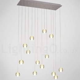 Lampada a sospensione a sfera di cristallo Meteorer Stage di Creative Engineering