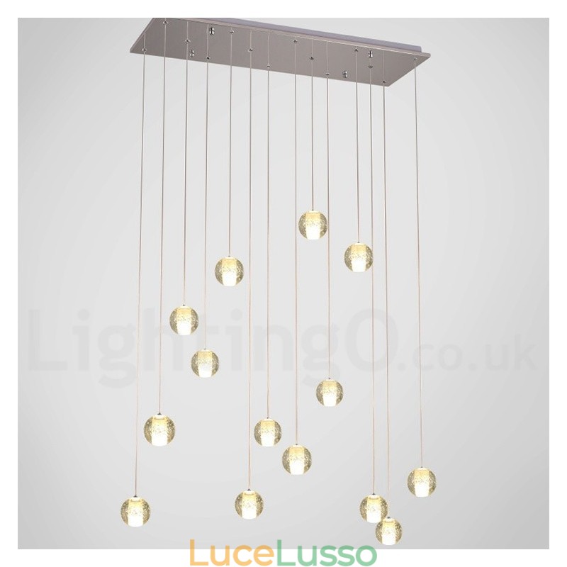 Lampada a sospensione a sfera di cristallo Meteorer Stage di Creative Engineering