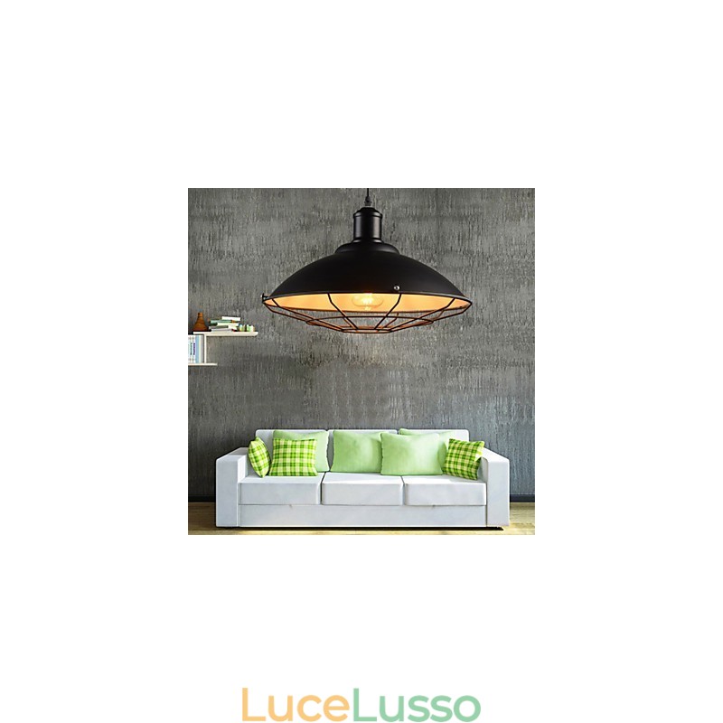 Lampadario a sospensione industriale retrò