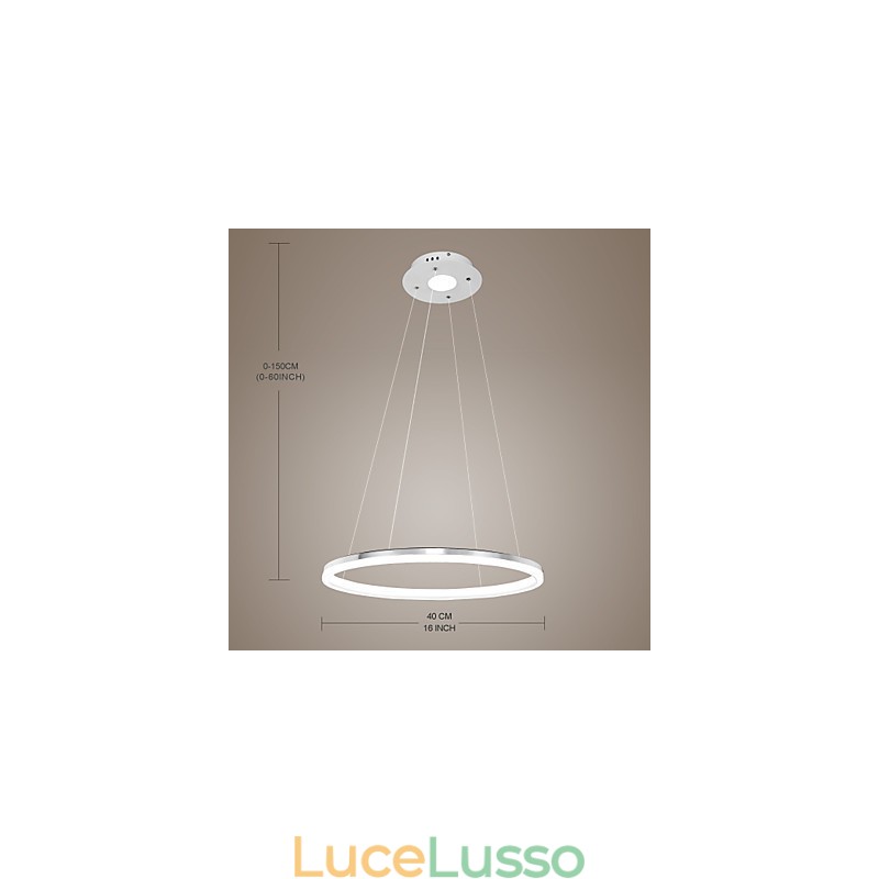 Lampada a sospensione dal design moderno, anello singolo in acrilico di alta qualità