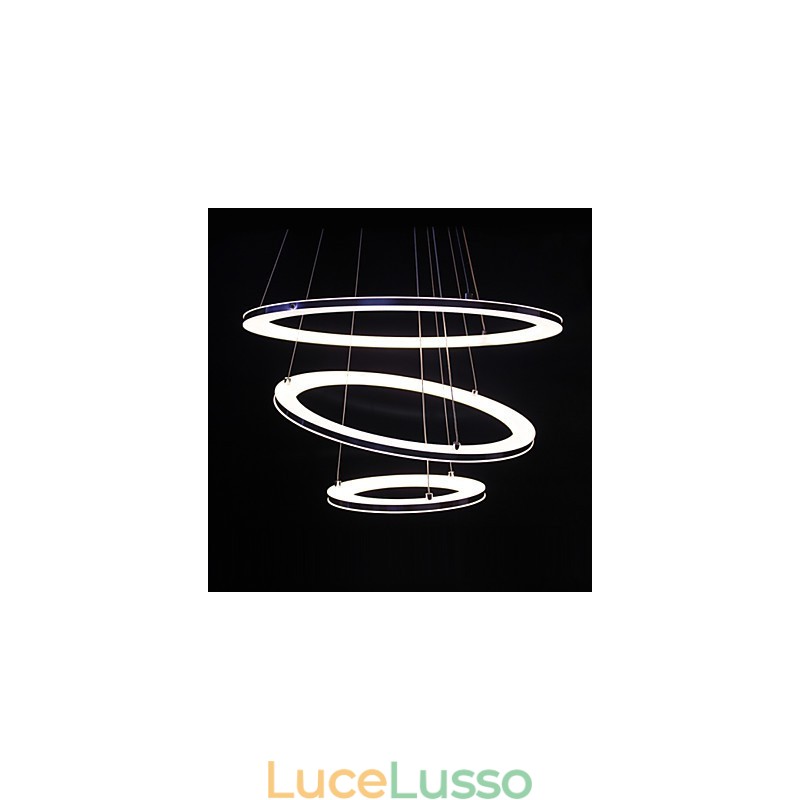 Lampada a sospensione moderna 3 anelli lampada a sospensione in acrilico