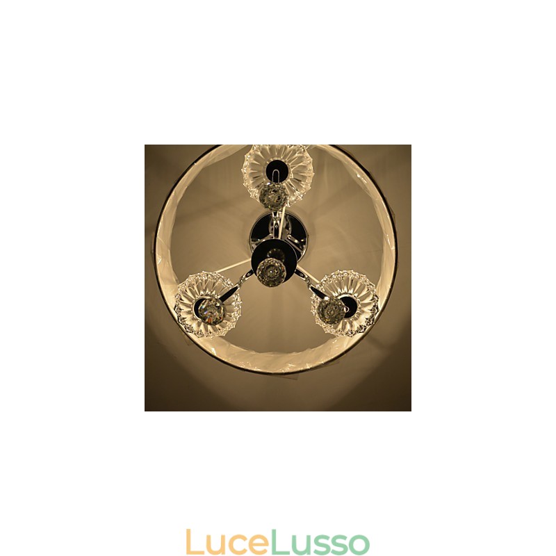 Lampadario moderno contemporaneo in cristallo elettroplaccato