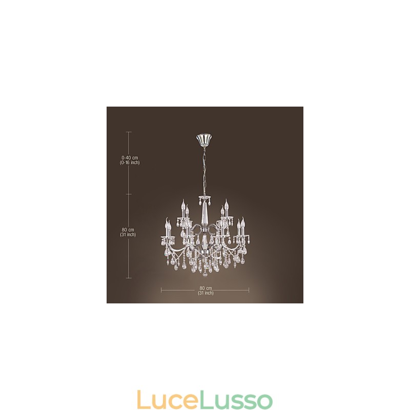 Lampadario in cristallo moderno 2 livelli soggiorno 12 luci