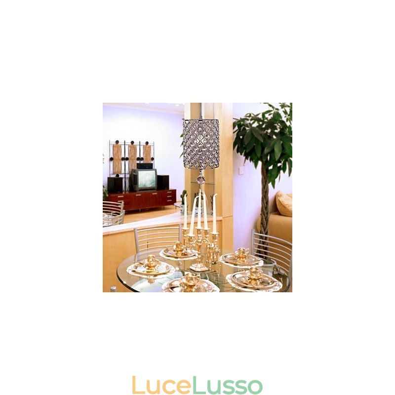 Lampada a sospensione a goccia di cristallo in stile cilindro