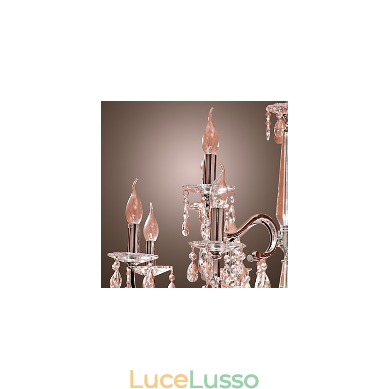 Lampadario in cristallo moderno 2 livelli soggiorno 12 luci