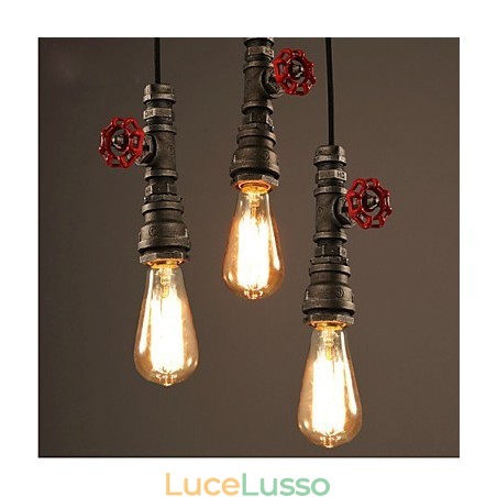 Lampada a sospensione retrò, ruolo della decorazione del loft, lampada a sospensione industriale rurale con tubo Lampada a sospensione retrò, ruolo della decorazione del loft, lampada a sospensione industriale rurale con tubo