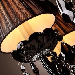 Lampadario di lusso moderno in cristallo nero soggiorno 8 luci