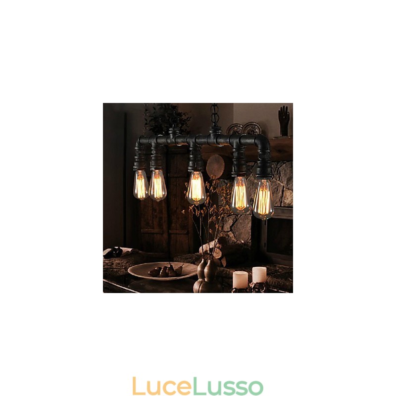 Lanterna tradizionale classica vintage stile retrò country mini dipinto lampada a sospensione in metallo da pranzo