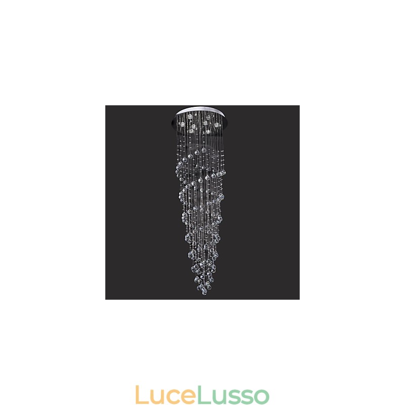 Moderno contemporaneo in cristallo cromato metallo montaggio a filo