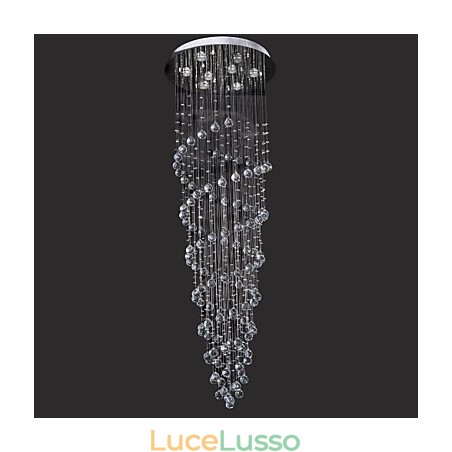 Moderno contemporaneo in cristallo cromato metallo montaggio a filo