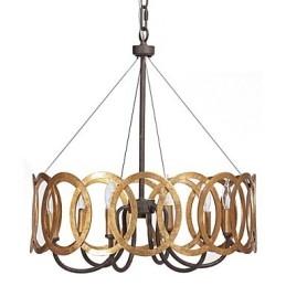 Lampadario tradizionale classico in metallo dorato