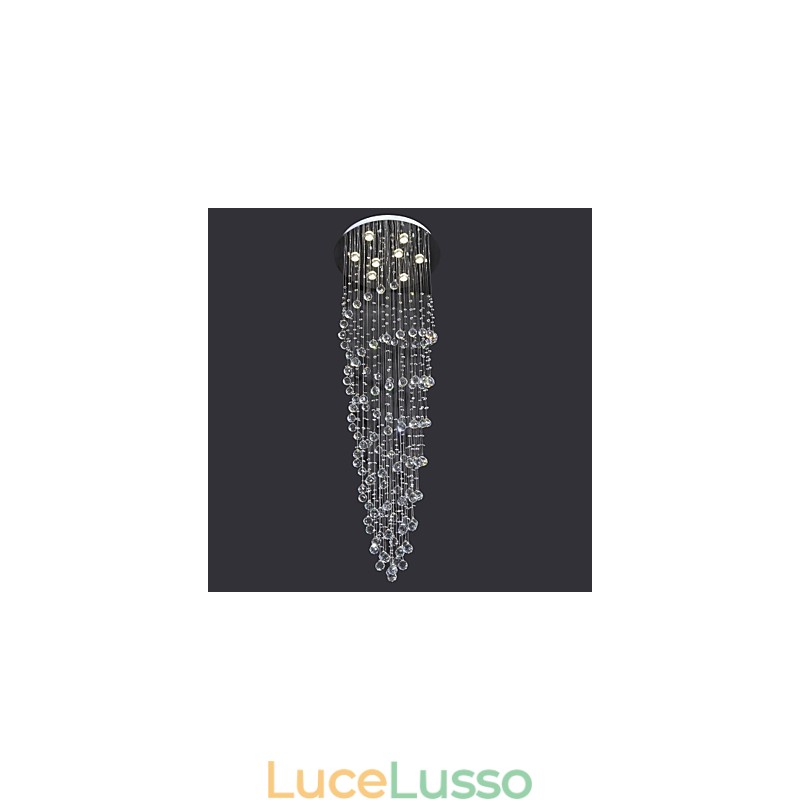 Moderno contemporaneo in cristallo cromato metallo montaggio a filo