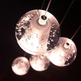 Lampada a sospensione moderna Lampada a sospensione Luci G4 Retroifit Cromatura Cristallo per scale Luce