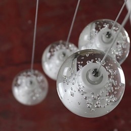 Lampada a sospensione moderna Lampada a sospensione Luci G4 Retroifit Cromatura Cristallo per scale Luce