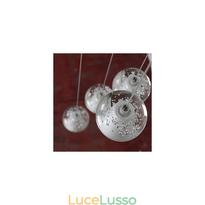 Lampada a sospensione moderna Lampada a sospensione Luci G4 Retroifit Cromatura Cristallo per scale Luce