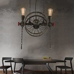 Lampadario americano in ferro battuto