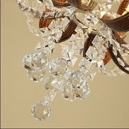 Lampadario creativo in ferro con cristallo in pelle di lusso postmoderno