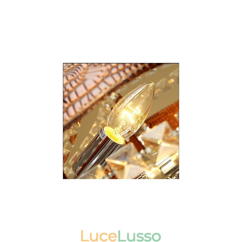 Lampadario creativo in ferro con cristallo in pelle di lusso postmoderno