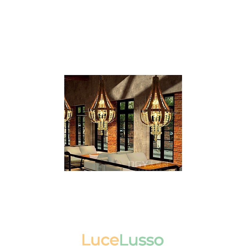 Lampadario creativo in ferro con cristallo in pelle di lusso postmoderno