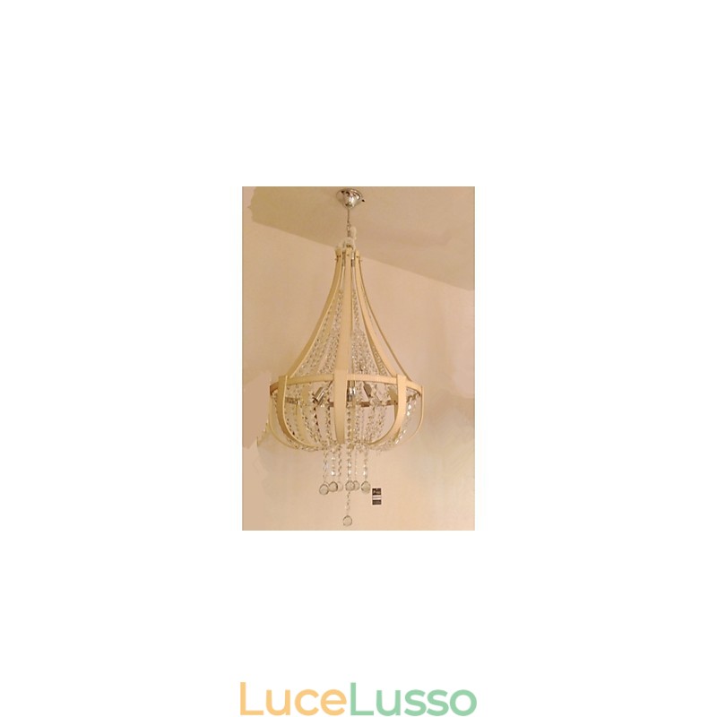 Lampadario creativo in ferro con cristallo in pelle di lusso postmoderno