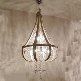 Lampadario creativo in ferro con cristallo in pelle di lusso postmoderno