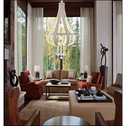 Lampadario creativo in ferro con cristallo in pelle di lusso postmoderno