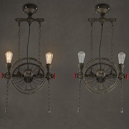 Lampadario americano in ferro battuto