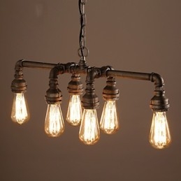 Edison Retro Loft Style Vintage Industriale Lampada a Sospensione in Metallo Tubo dell'Acqua Lampadario Lampara Colgantes