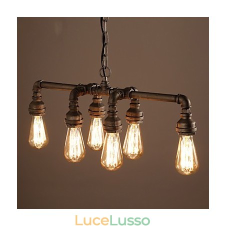 Edison Retro Loft Style Vintage Industriale Lampada a Sospensione in Metallo Tubo dell'Acqua Lampadario Lampara Colgantes Edison Retro Loft Style Vintage Industriale Lampada a Sospensione in Metallo Tubo dell'Acqua Lampadario Lampara Colgantes