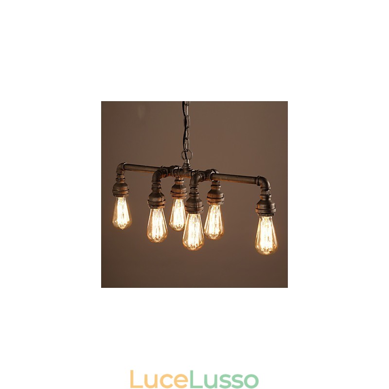 Edison Retro Loft Style Vintage Industriale Lampada a Sospensione in Metallo Tubo dell'Acqua Lampadario Lampara Colgantes