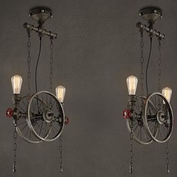 Lampadario americano in ferro battuto